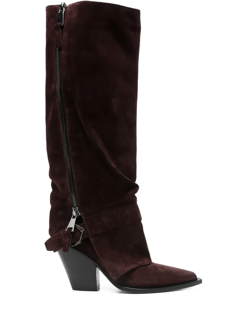Elena Iachi Kniehohe Wildlederstiefel 90mm - Rot Rot