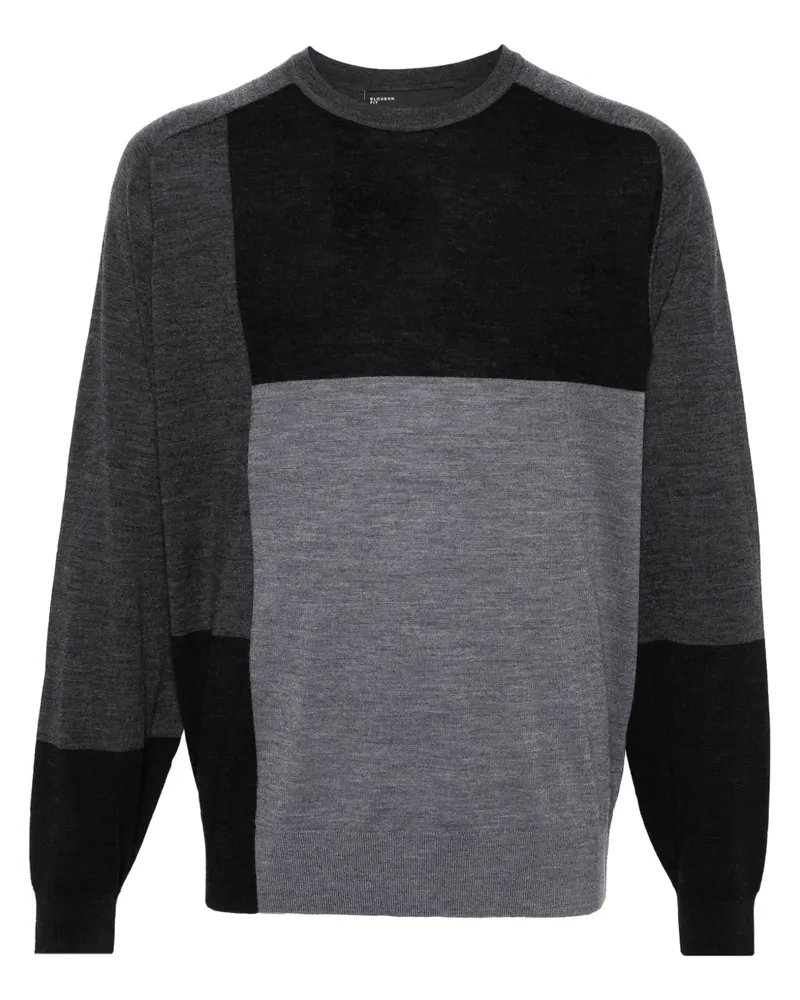 Neil Barrett Pullover in Colour-Block-Optik - Grau Grau