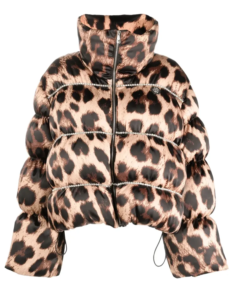 Philipp Plein Gefütterte Jacke mit Leoparden-Print - Nude Nude