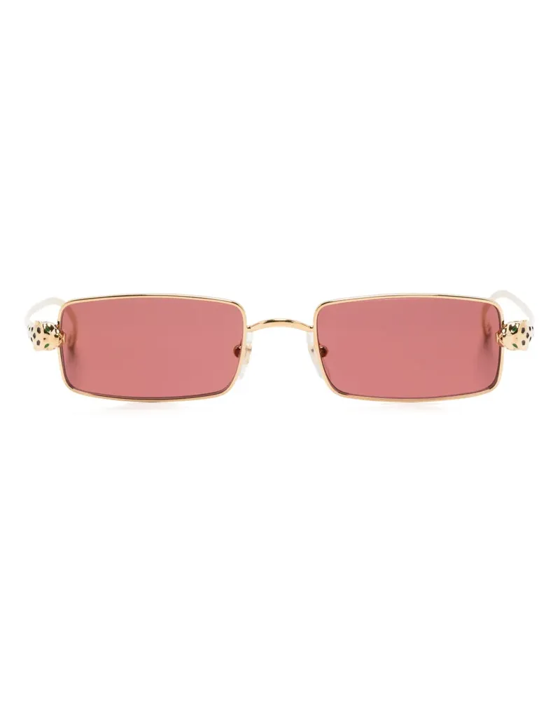 Cartier Sonnenbrille mit eckigem Gestell - Gold Gold