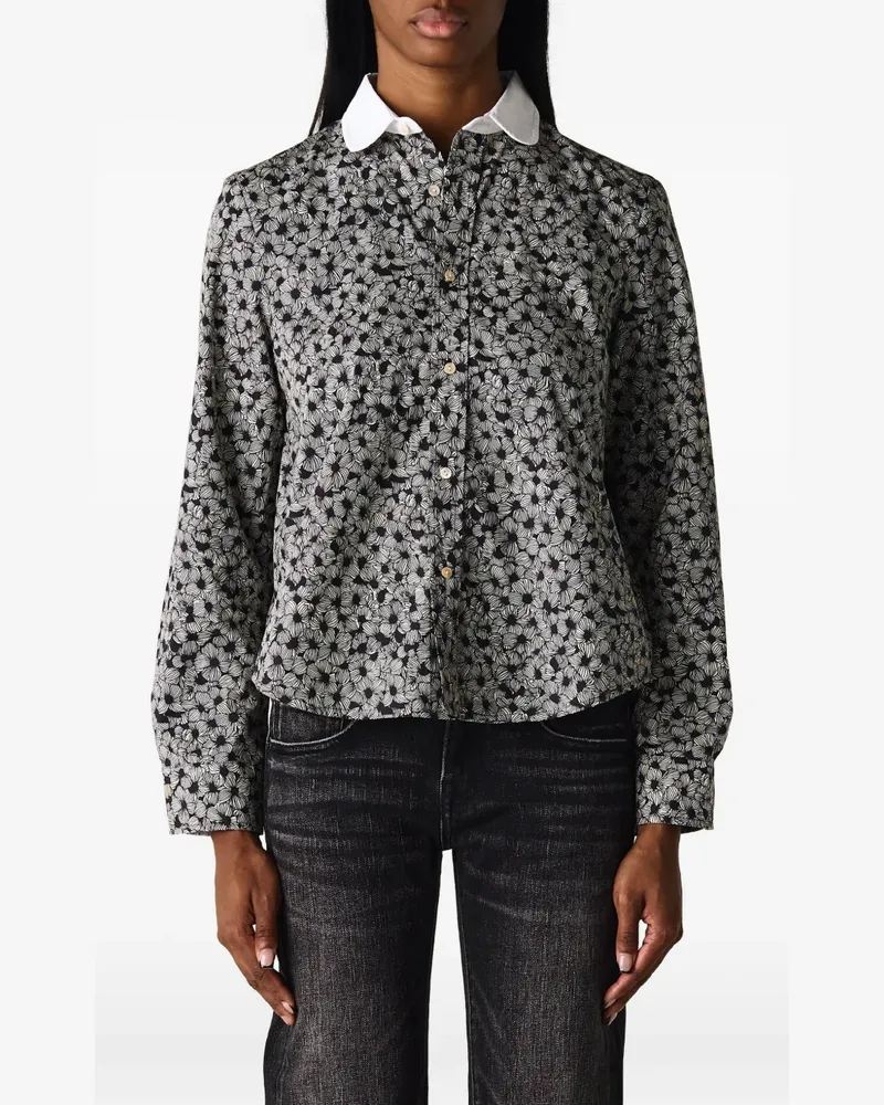 R13 club-collar floral-print shirt - Grau Grau