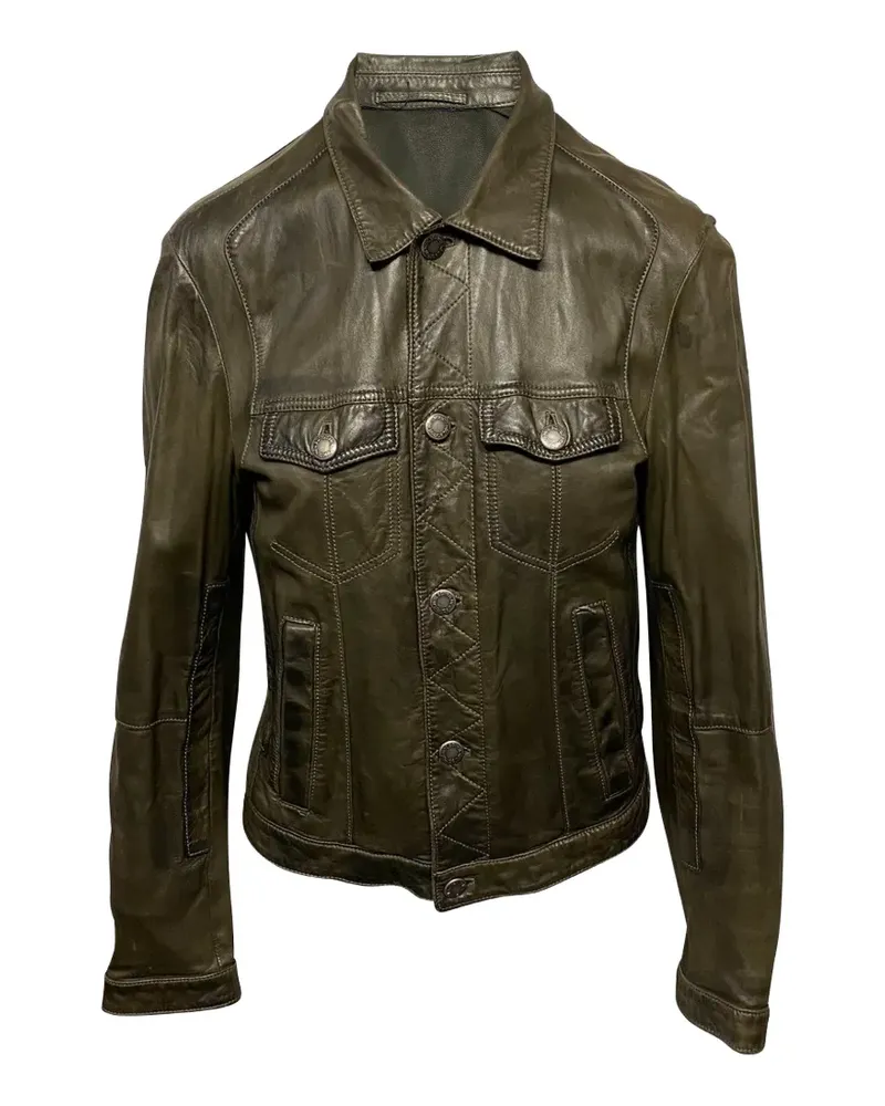 Neil Barrett button-up leather jacket - Grün Grün