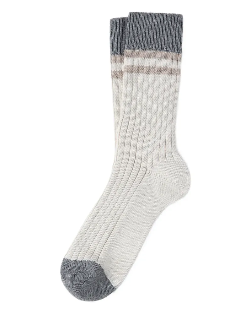 Brunello Cucinelli Gestreifte Socken - Nude Nude