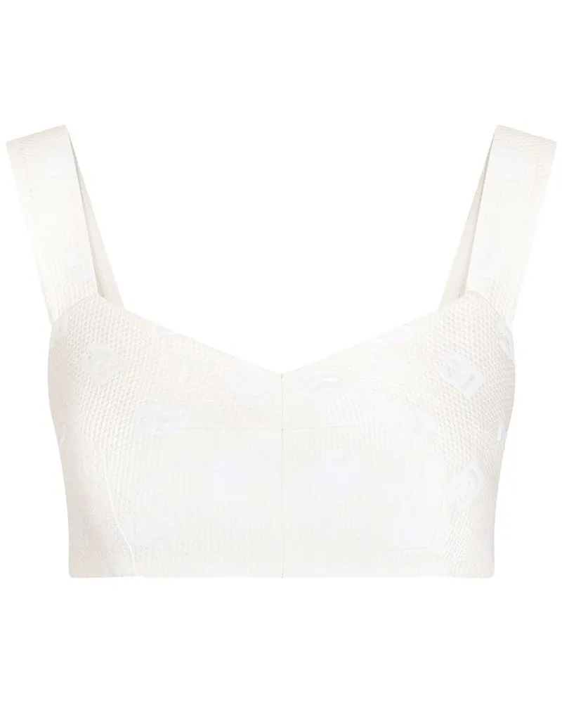 Dolce & Gabbana Korsett-Top mit DG-Logo - Weiß Weiß
