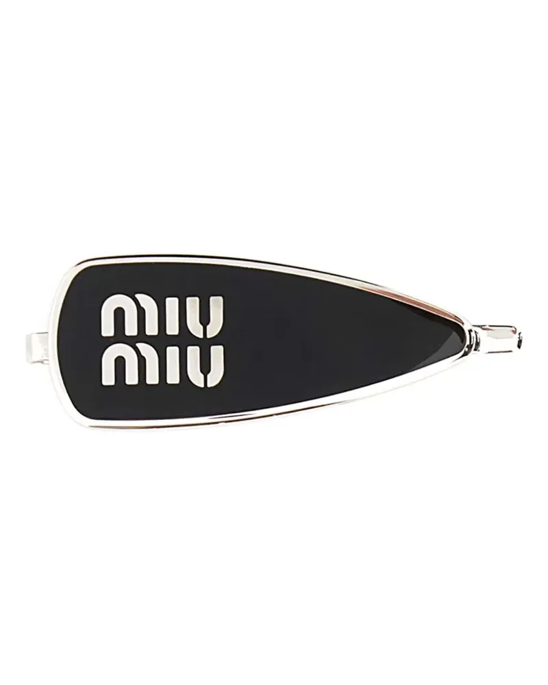 Miu Miu Haarspange mit Logo-Prägung - Schwarz Schwarz