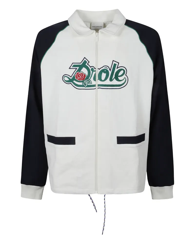 Drôle de Monsieur Jacke mit Drôle-Stickerei - Weiß Weiß