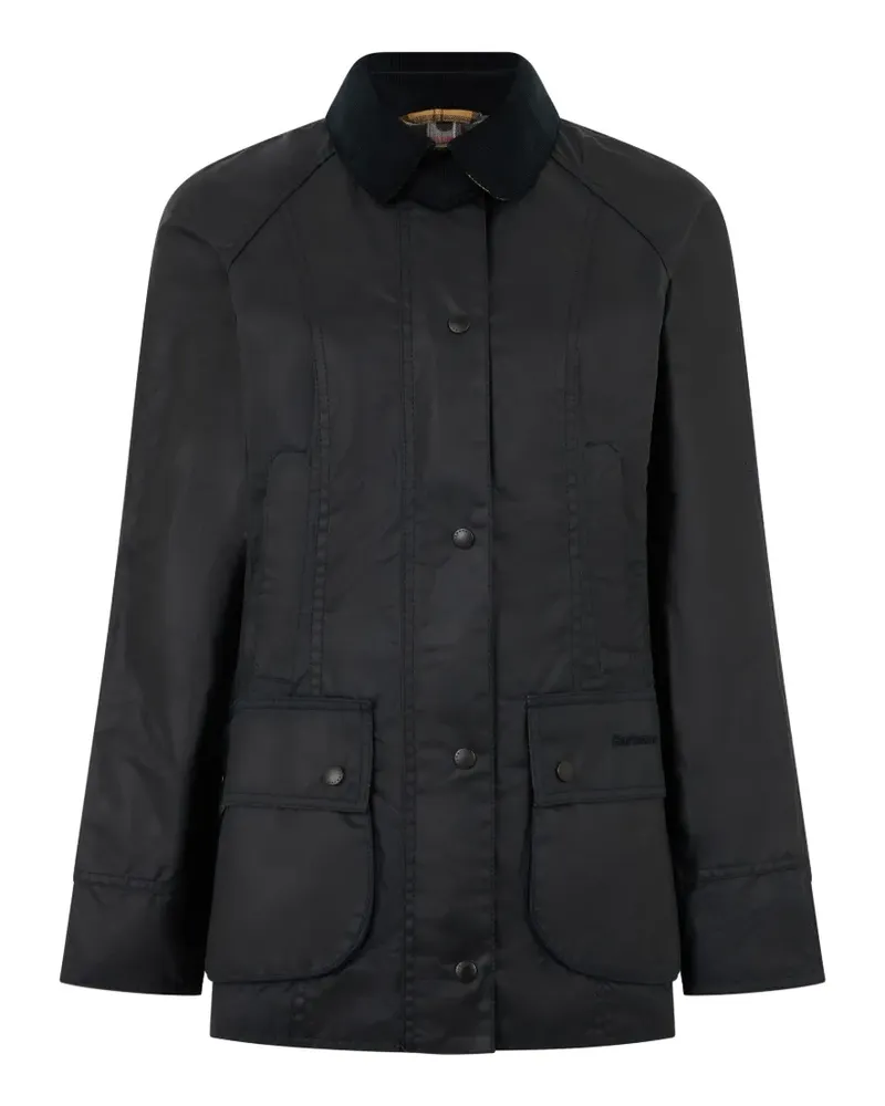 Barbour Beadnell waxed corduroy-collar jacket - Blau Blau