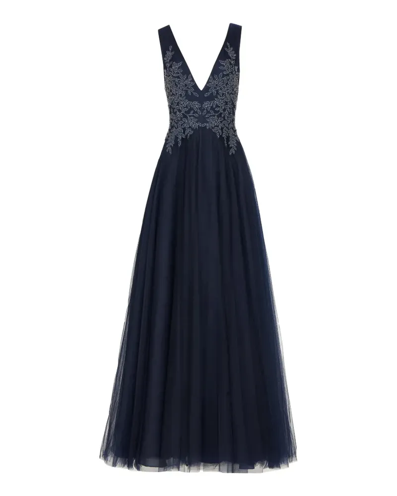 COSTARELLOS Graciella Maxikleid mit V-Ausschnitt - Blau Blau