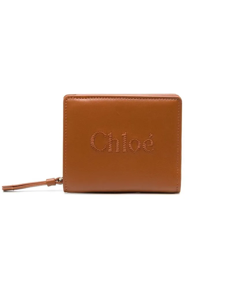 Chloé Portemonnaie mit Logo-Stickerei - Braun Braun
