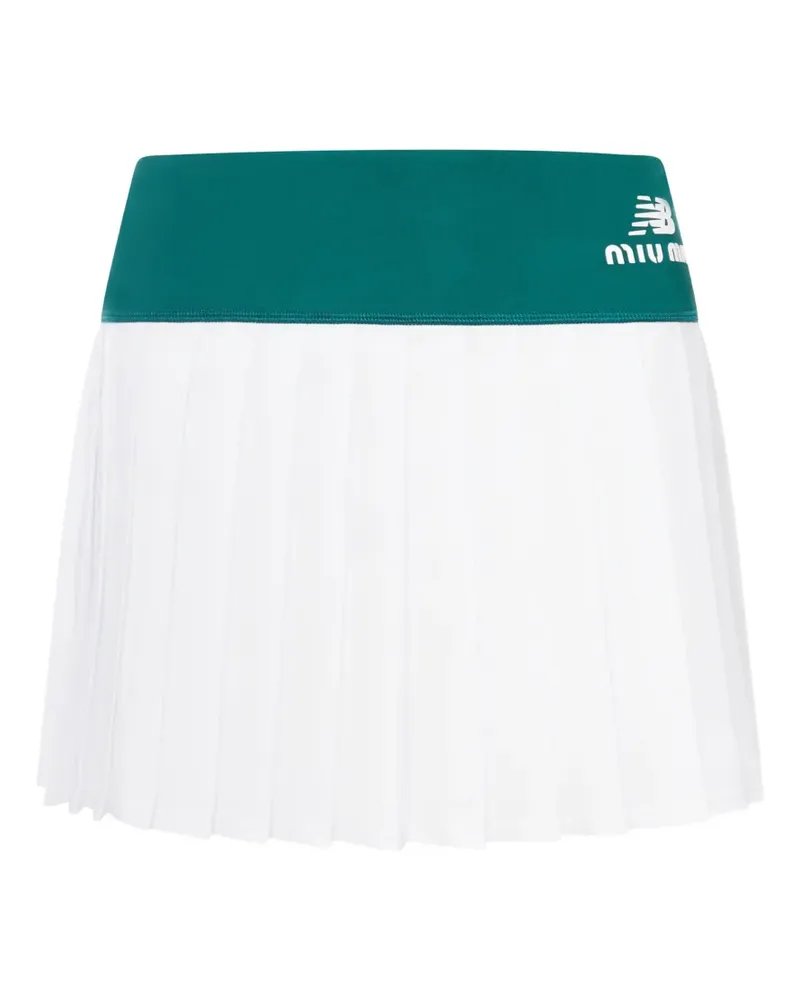 Miu Miu x New Balance stretch technical jersey pleated miniskirt - Weiß Weiß