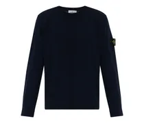 Pullover mit Logo-Patch - Blau