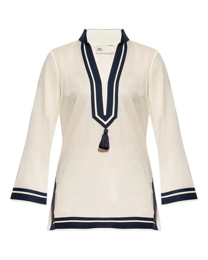 Tory Burch Minikleid aus Leinen - Nude Nude