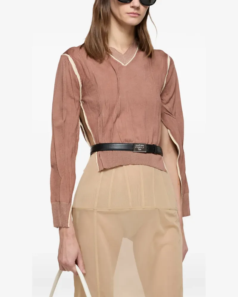 Acne Studios Oberteil mit V-Ausschnitt - Braun Braun