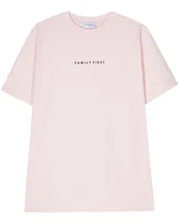 Family First T-Shirt mit Logo-Print Rosa