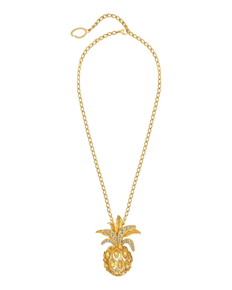 Oscar de la Renta pineapple pavé pendant necklace - Gold Gold