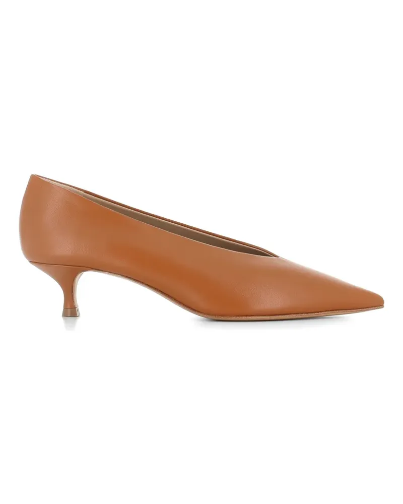 Le Monde Béryl pointed-toe V-neck pumps - Braun Braun