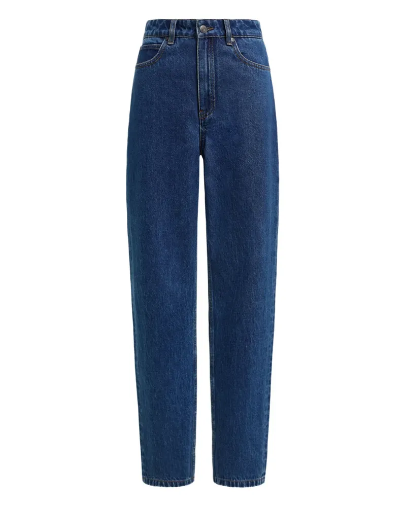 12 STOREEZ Klassische Mom-Fit-Jeans - Blau Blau