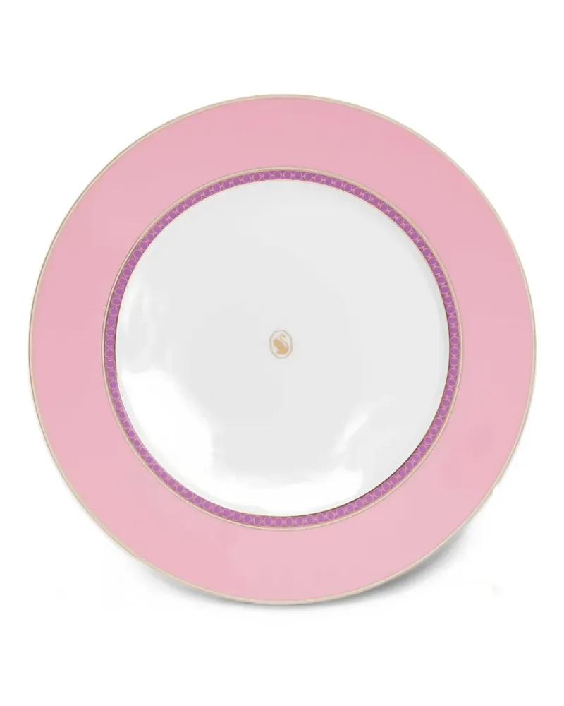 Rosenthal x Swarovski Signum logo-print patterned plate (28.8cm) - Weiß Weiß