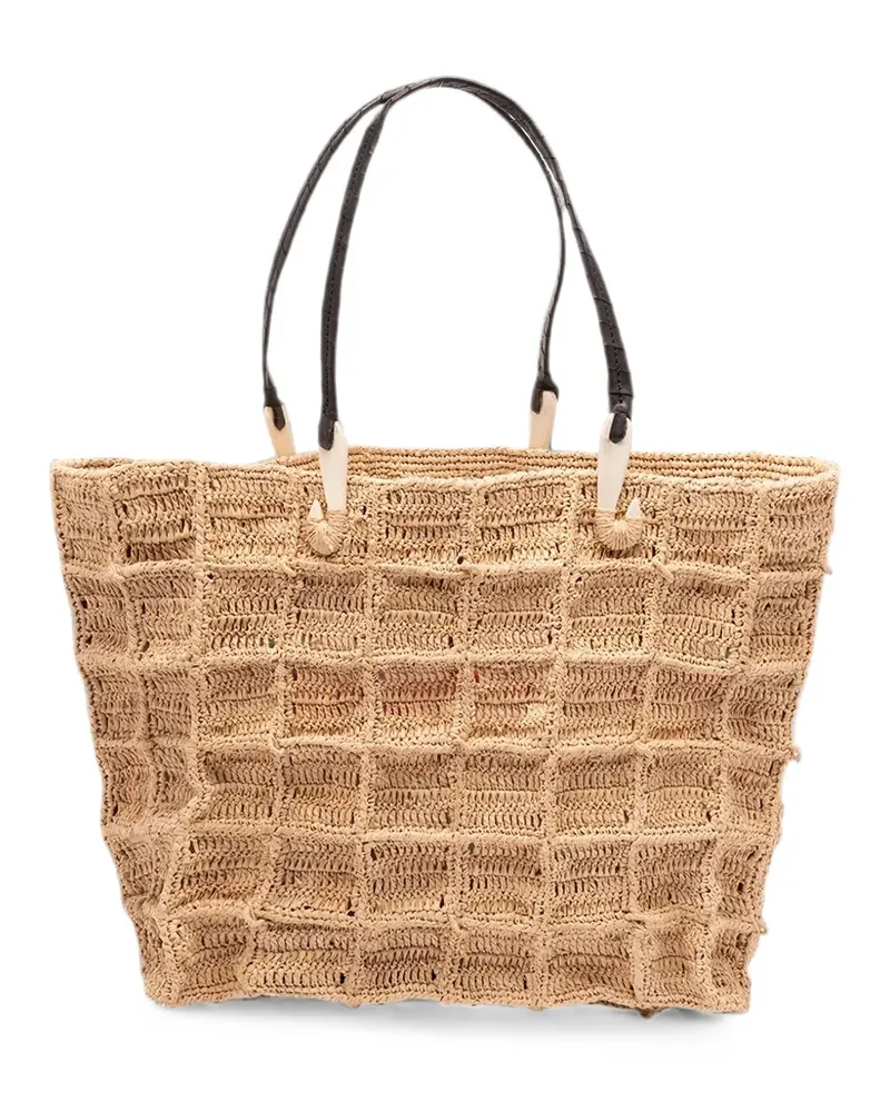 Jamin Puech Honu woven raffia tote bag - Nude Nude