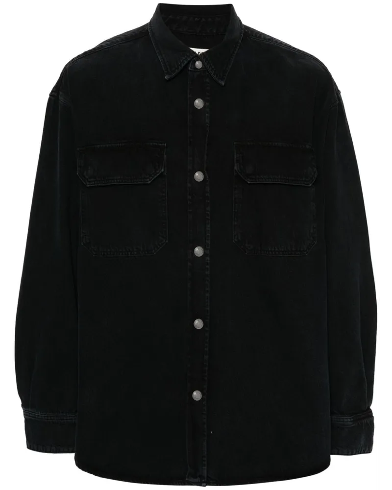 AGOLDE Camryn Twill-Hemd - Schwarz Schwarz