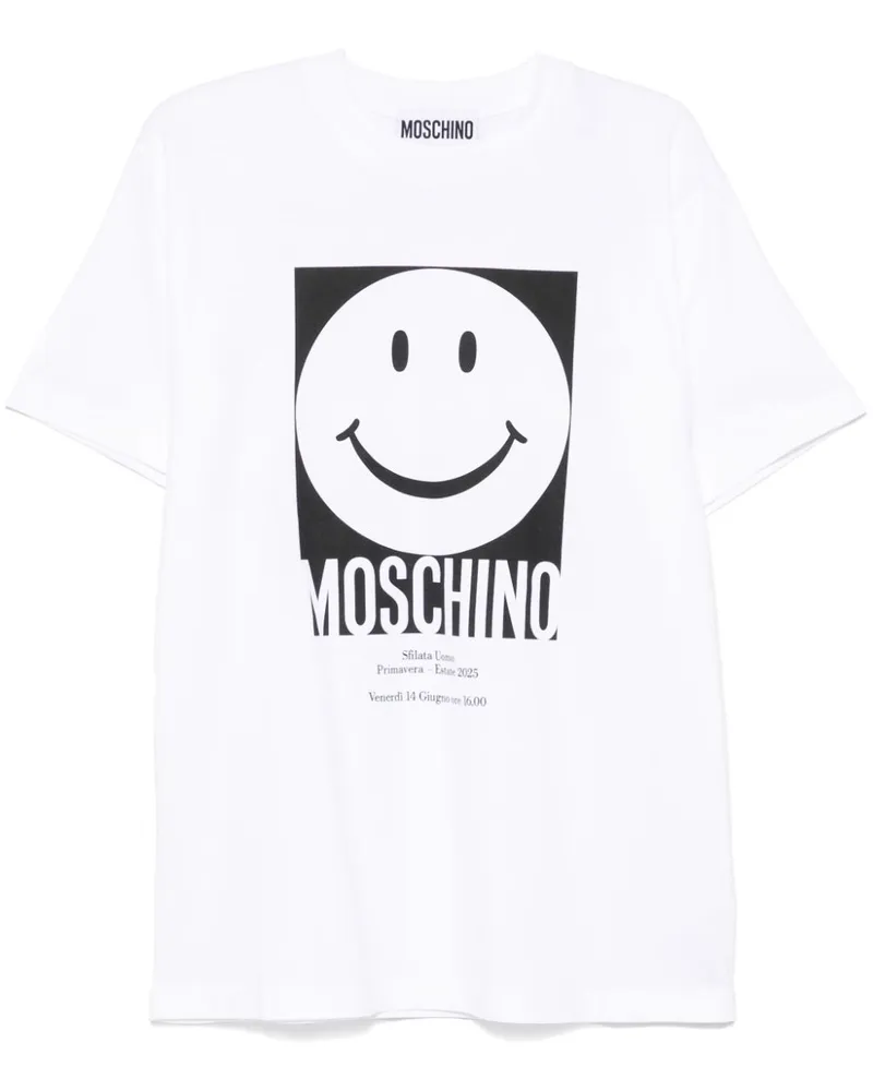 Moschino T-Shirt mit Smiley - Weiß Weiß