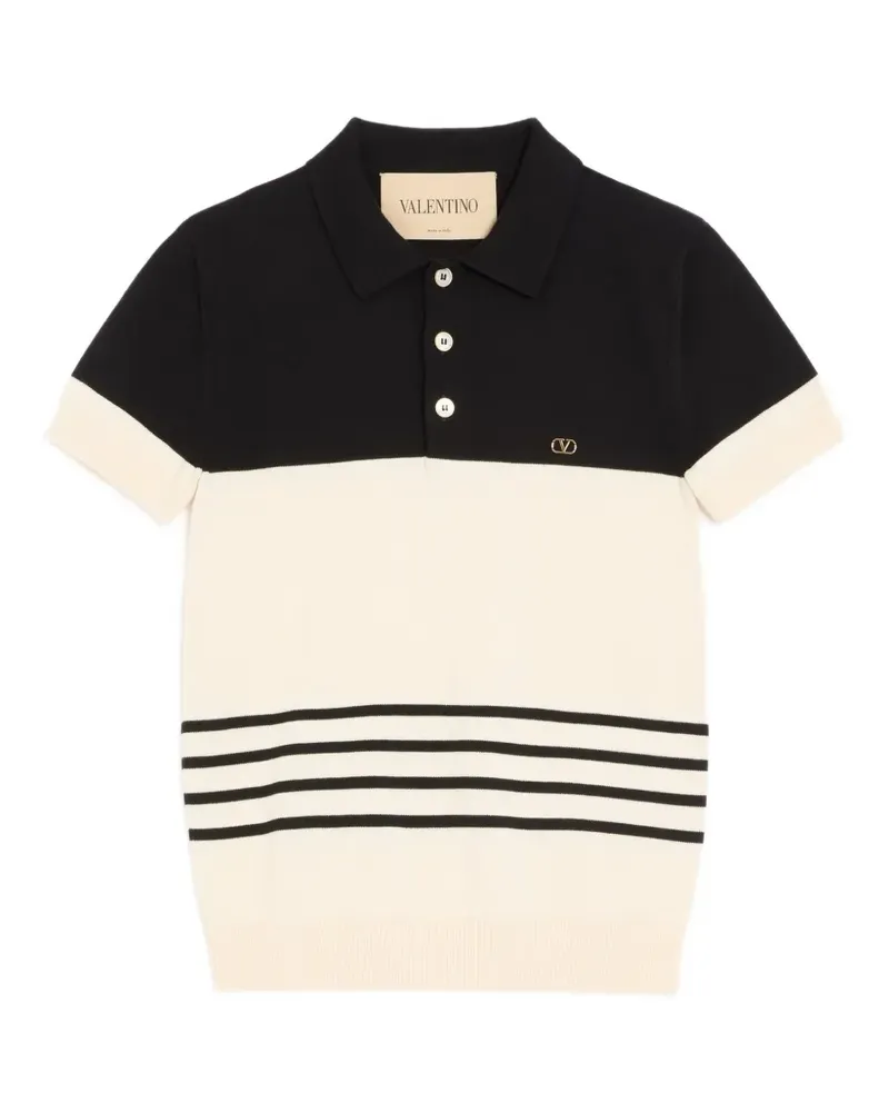 Valentino Garavani Poloshirt aus Wolle mit VLogo - Nude Nude