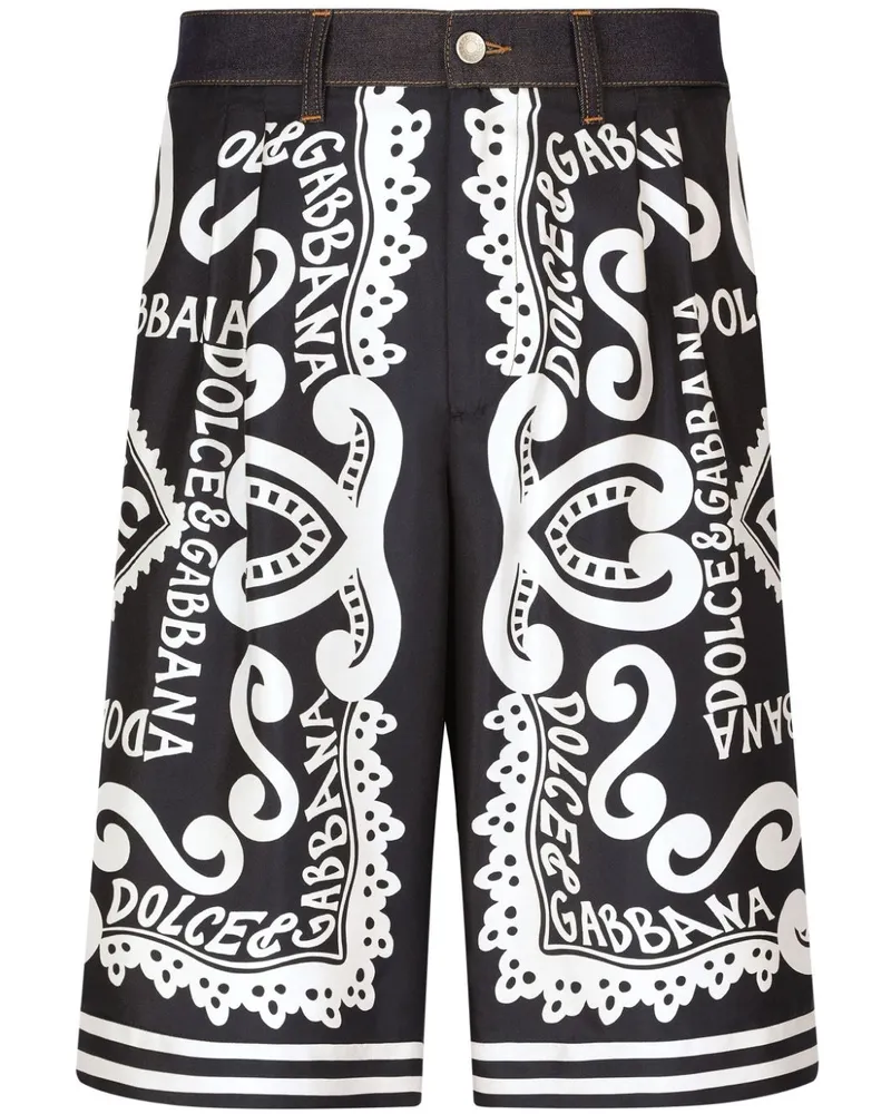 Dolce & Gabbana Bermudas mit Logo-Print - Schwarz Schwarz