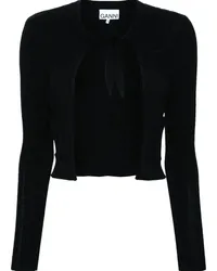 Ganni Gerippter Cardigan Schwarz