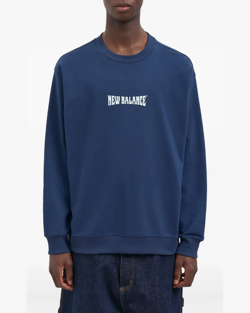 New Balance Sweatshirt mit Logo-Print - Blau Blau