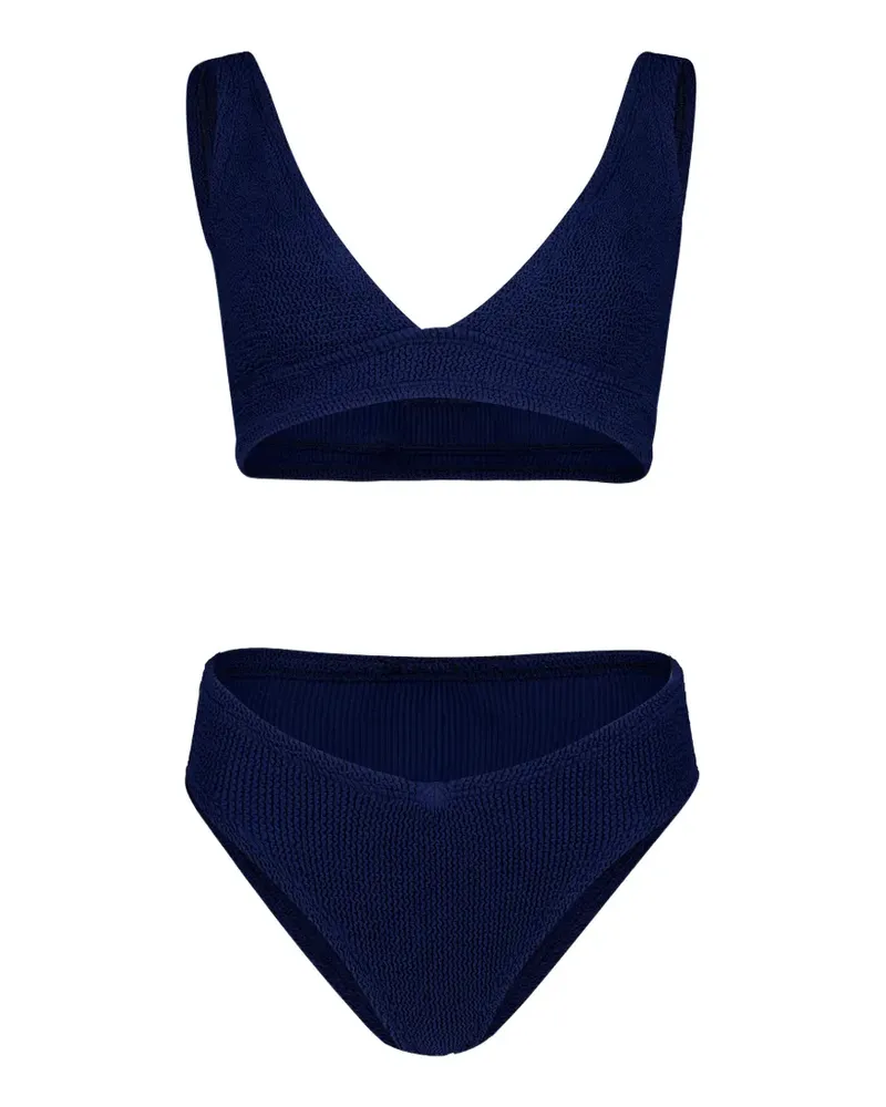 Hunza G Angel Bikini in Knitteroptik - Blau Blau