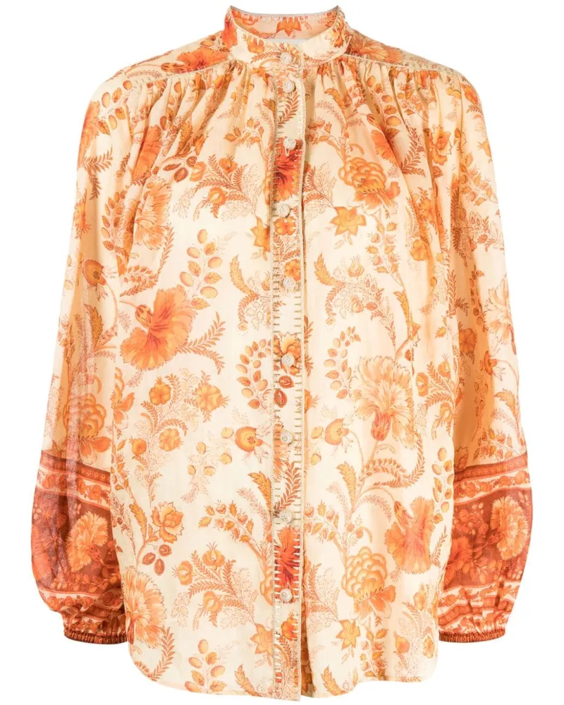 Zimmermann Junie Bluse mit Blumen-Print - Orange Orange