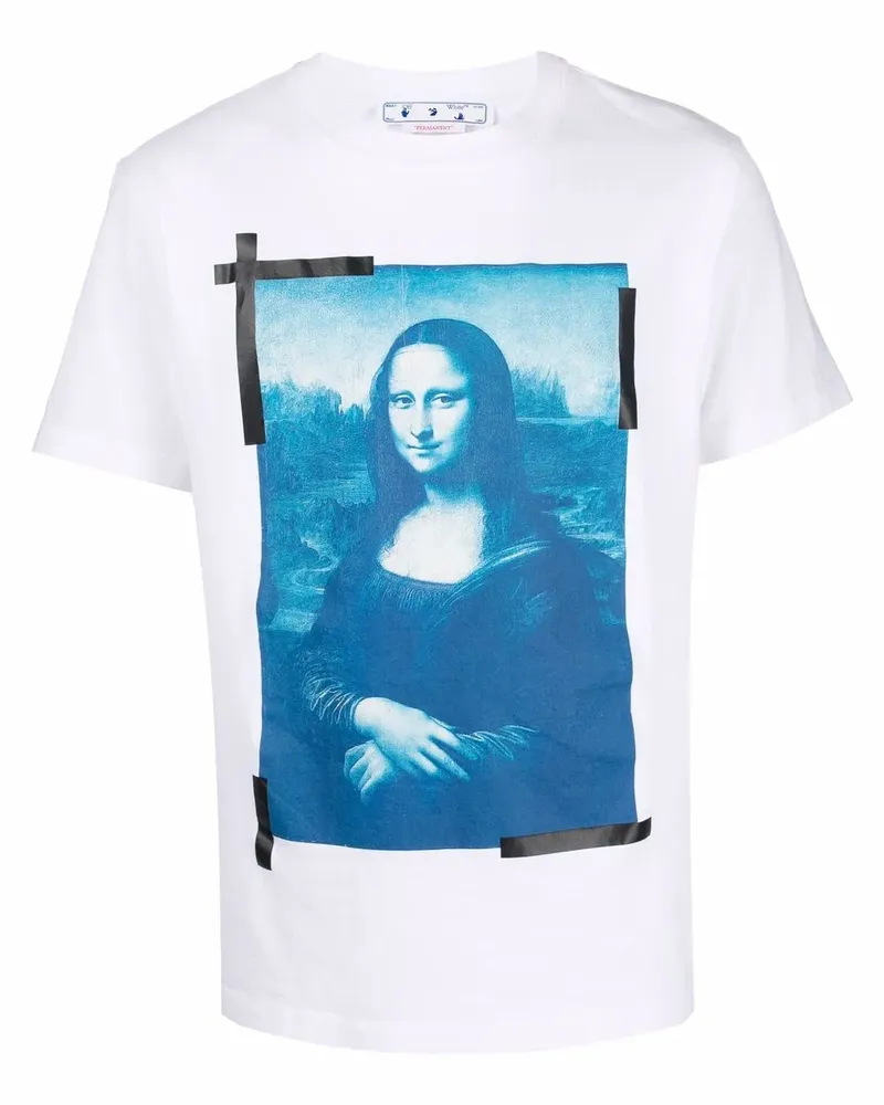 OFF-WHITE Schmales T-Shirt mit Mona-Lisa-Print - Weiß Weiß