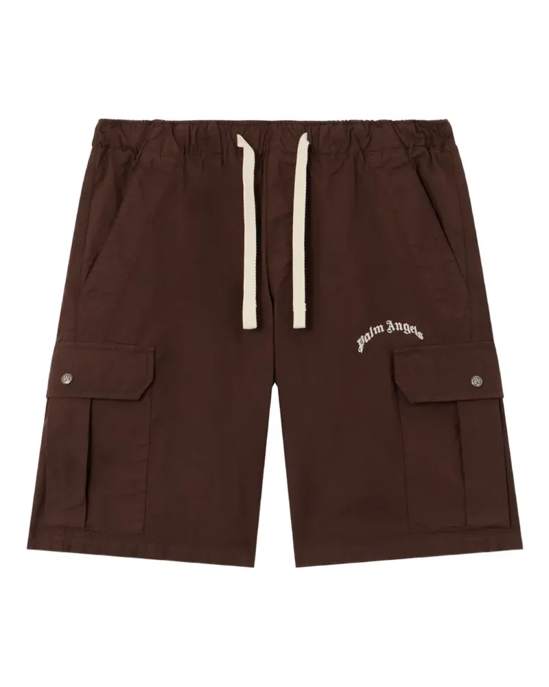 Palm Angels Curved Cargo-Shorts mit Logo - Braun Braun