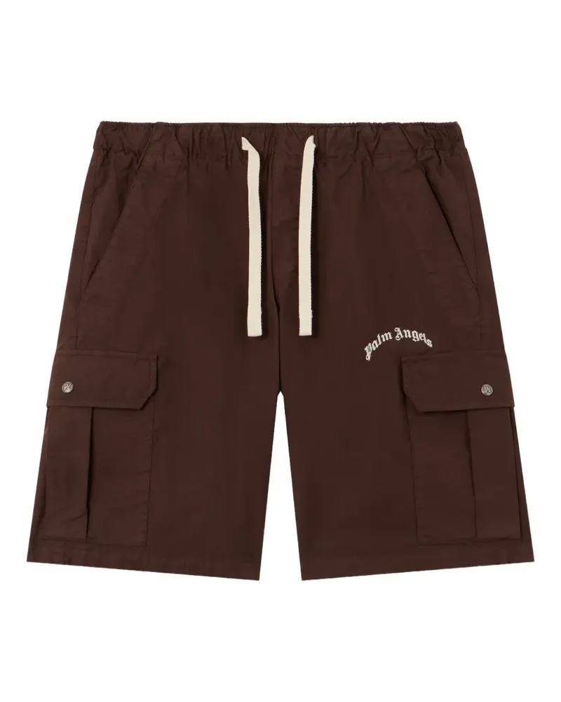 Palm Angels Curved Cargo-Shorts mit Logo - Braun Braun