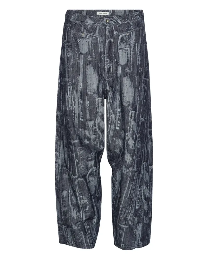 Henrik Vibskov printed jeans - Blau Blau