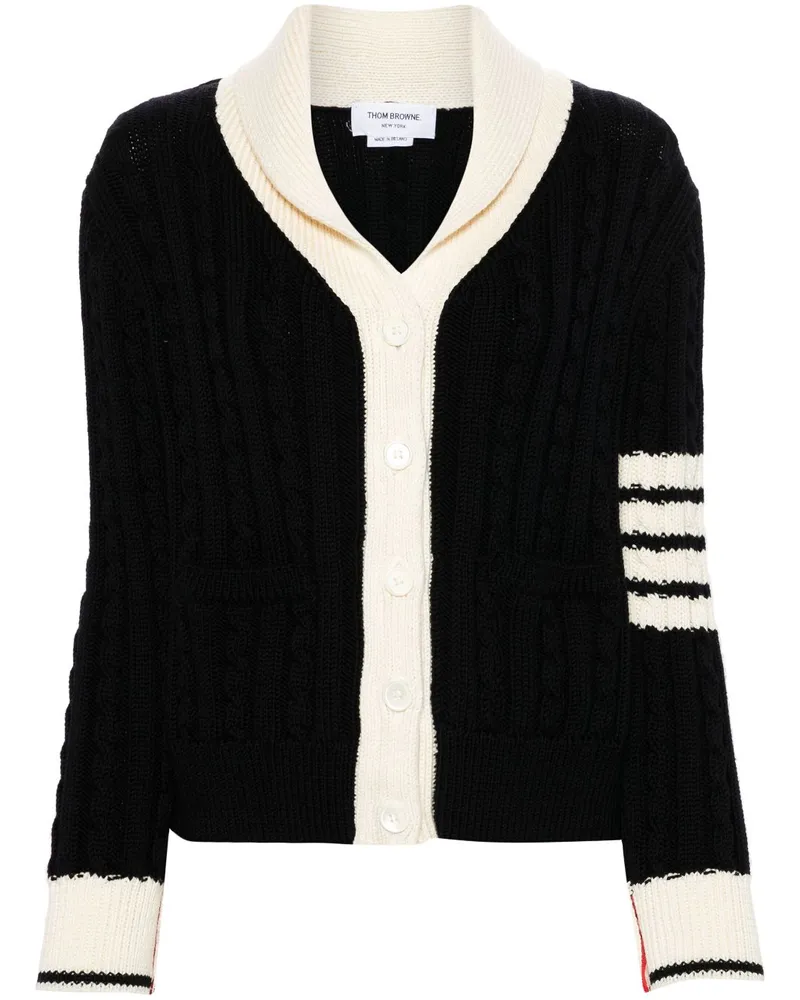 Thom Browne Cardigan mit Zopfmuster - Blau Blau