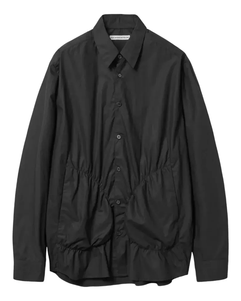 Post Archive Faction shirring-detail shirt - Schwarz Schwarz