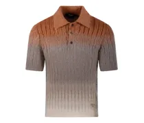 buttoned short-sleeve polo shirt - Grau