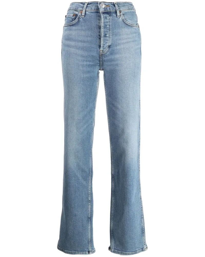 RE/DONE Gerade High-Rise-Jeans - Blau Blau