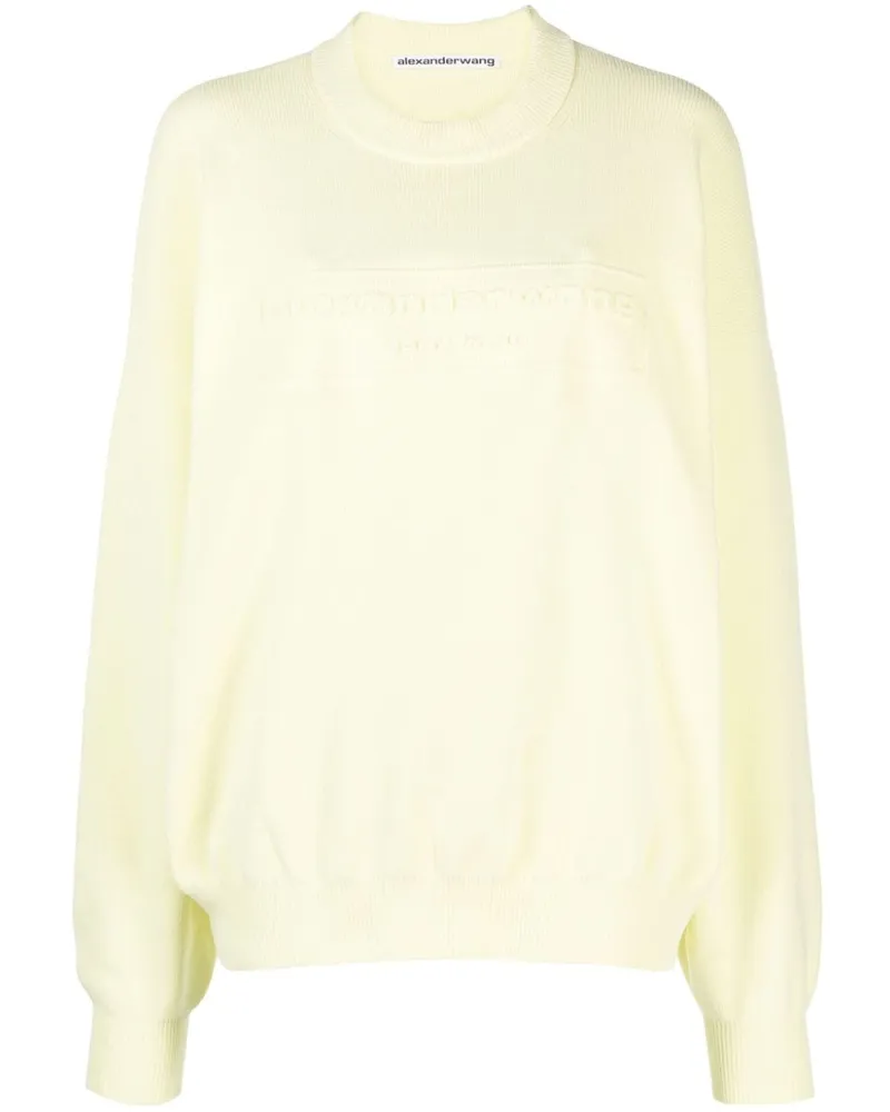 Alexander Wang Gerippter Pullover mit Logo-Stickerei - Gelb Gelb
