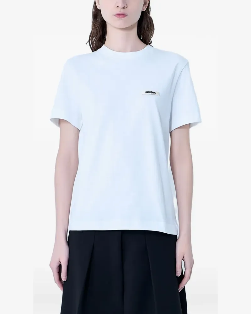 Jacquemus T-Shirt mit Logo-Patch - Weiß Weiß