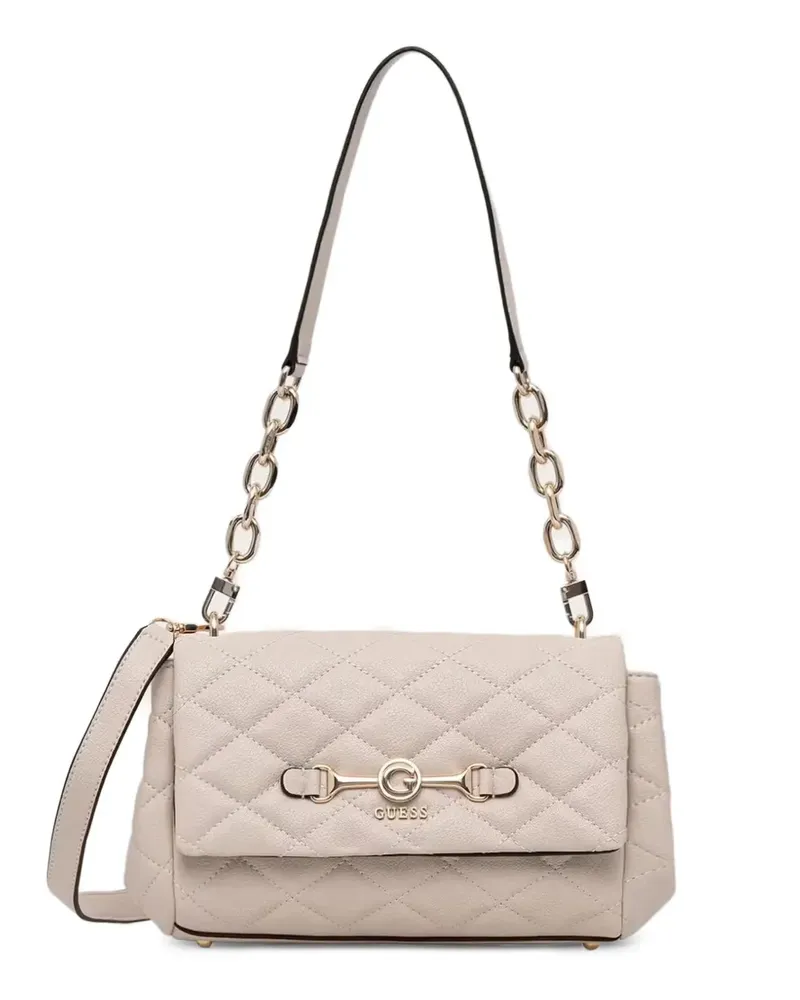 Guess Gesteppte Frances Schultertasche mit Logo-Plakette - Nude Nude