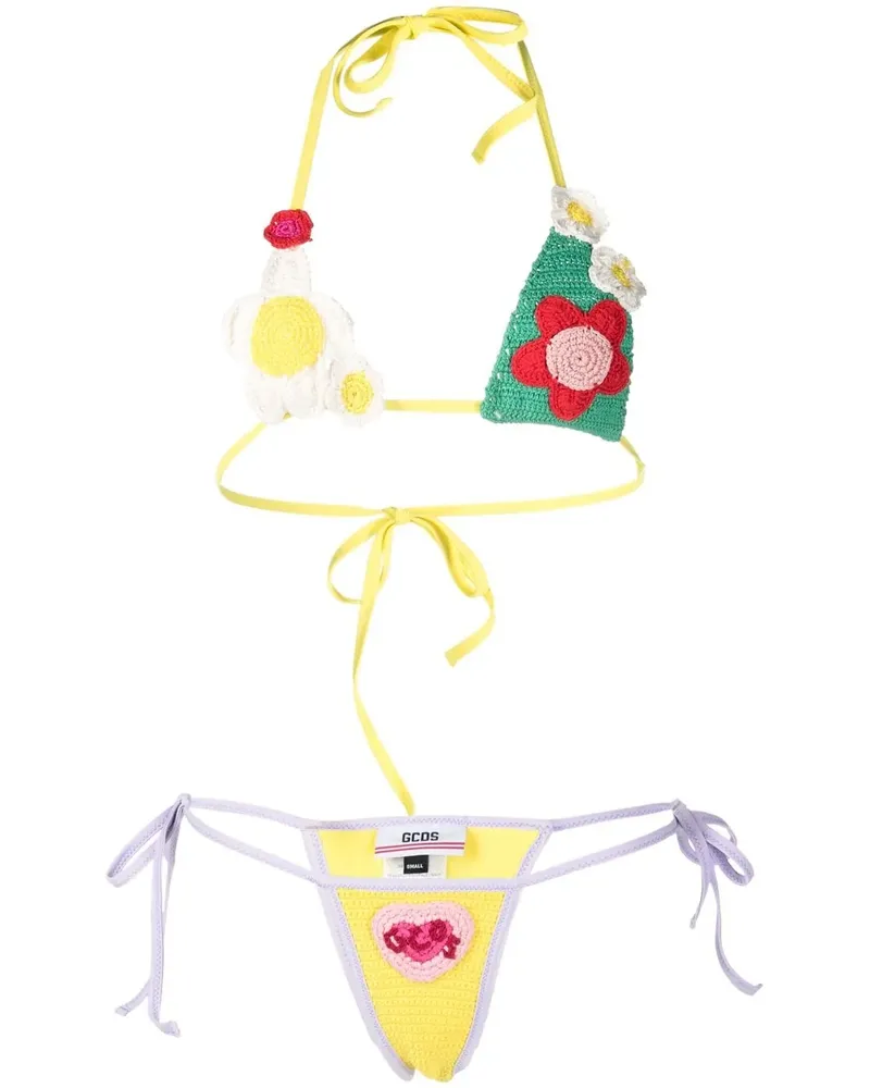 GCDS Gehäkelter Triangel-Bikini - Gelb Gelb