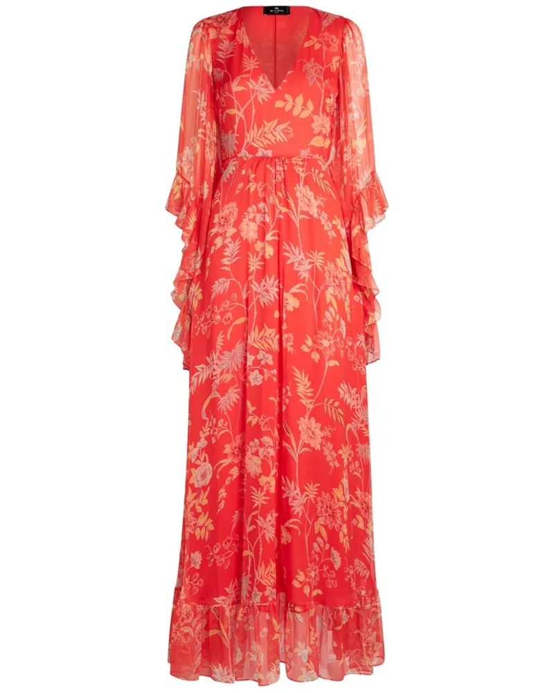 Etro Seidenkleid mit Blumen-Print - Rot Rot