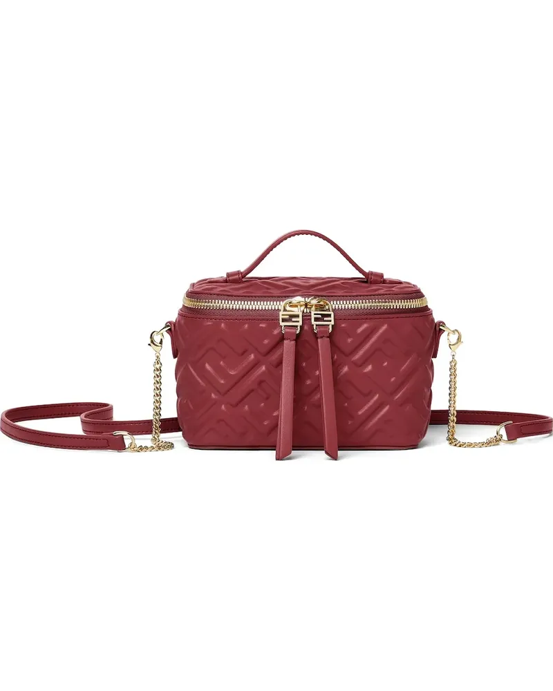Fendi Kosmetiktasche aus Leder mit Prägung - Rot Rot