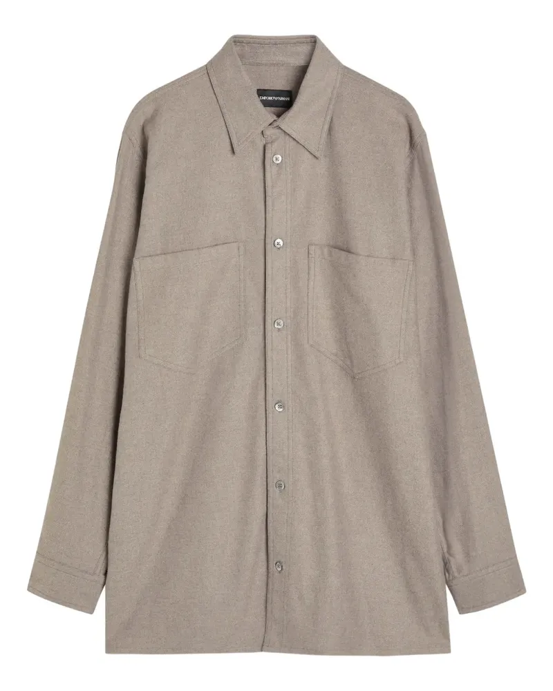 Emporio Armani long-sleeve relaxed shirt - Nude Nude