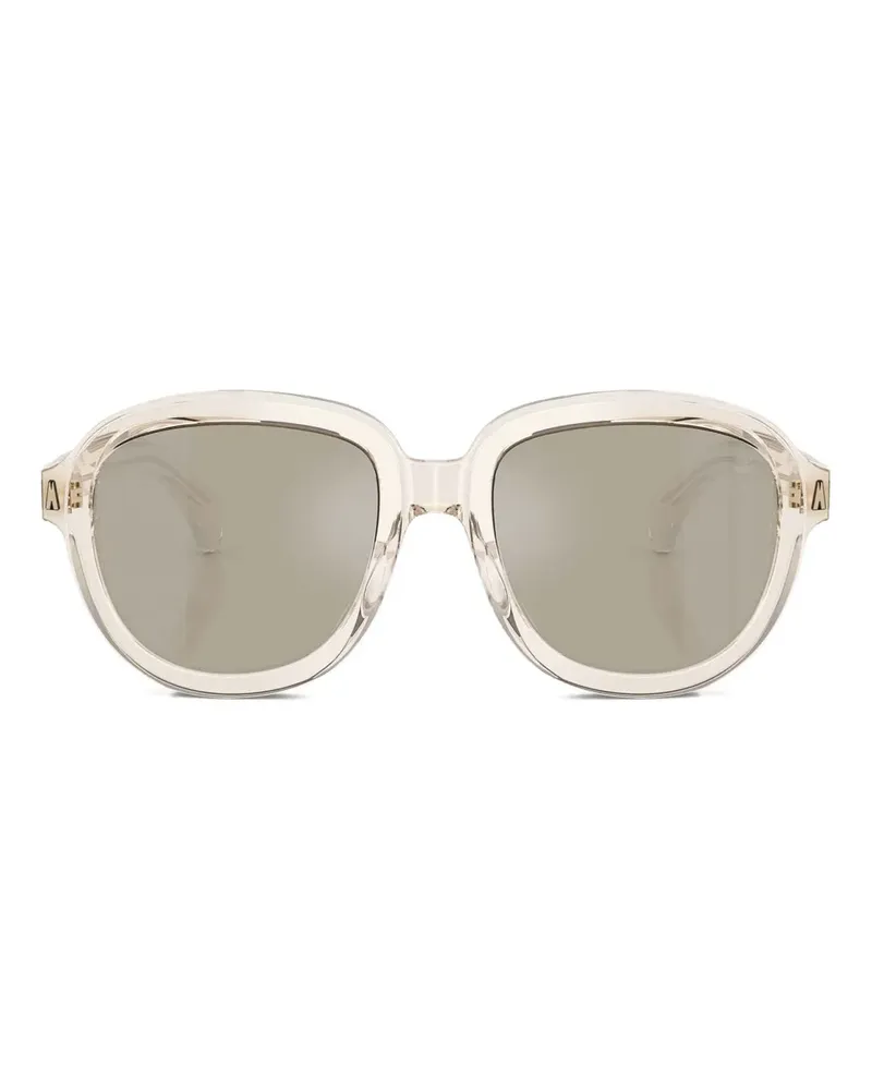 Moncler Transparente Sonnenbrille mit eckigem Gestell - Weiß Weiß