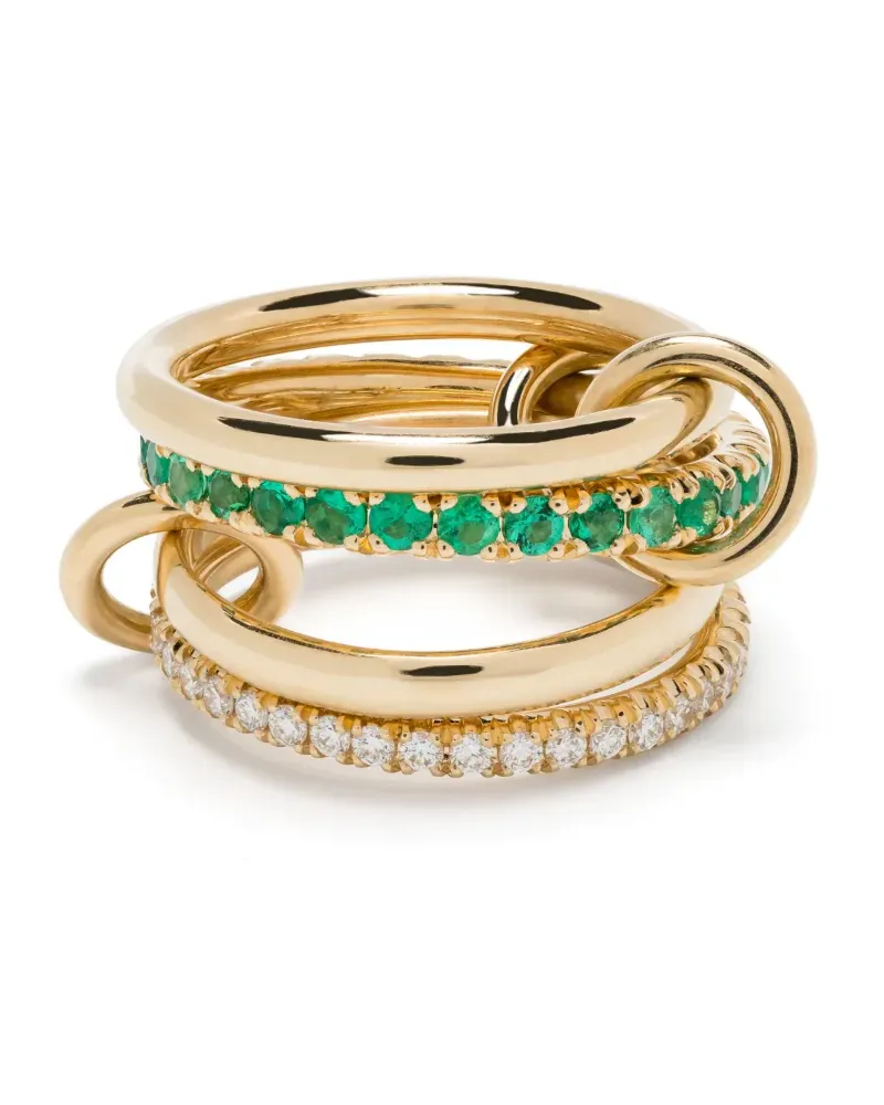 Spinelli Kilcollin 18kt Halley Gelbgoldring mit Smaragd und Diamant Gold