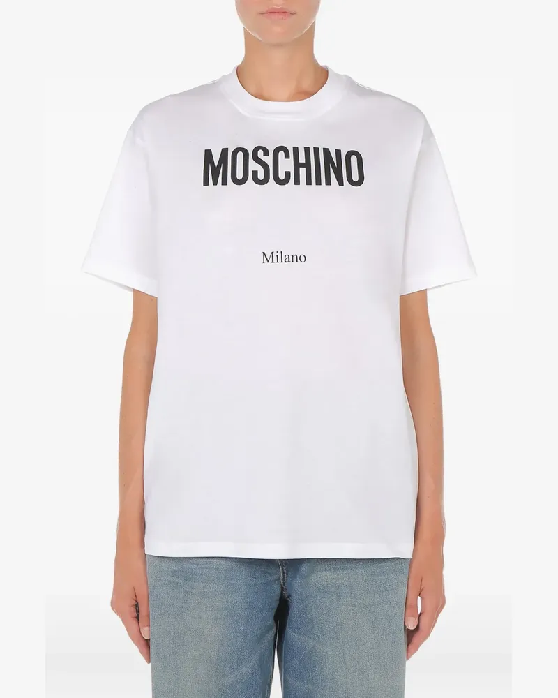 Moschino T-Shirt mit Logo-Print - Weiß Weiß