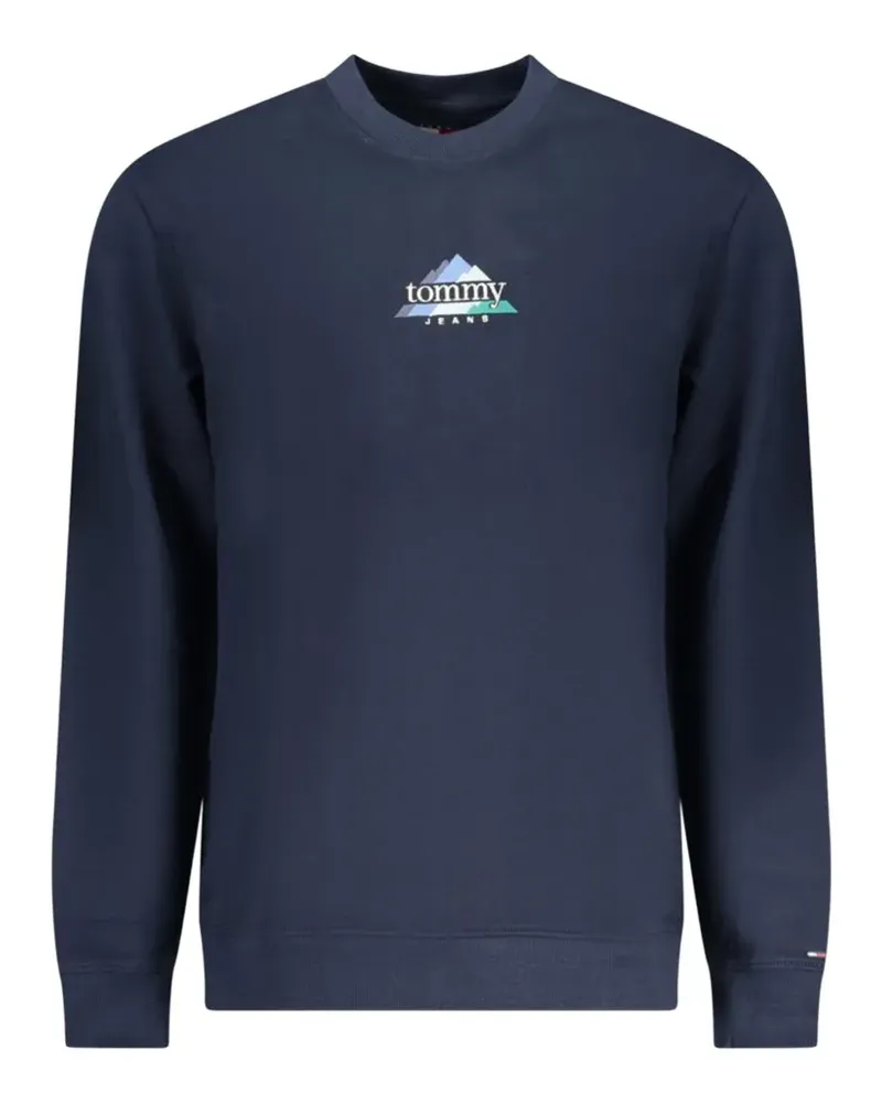 Tommy Hilfiger logo-print crewneck cotton sweatshirt - Blau Blau